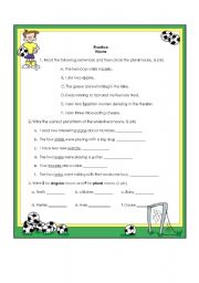 English worksheet: Practice about nouns