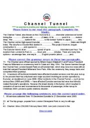 English Worksheet: Channel Tunnel