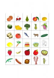 English worksheet: Foods Bingo Flash Card