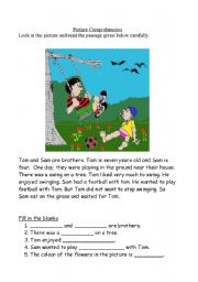 English Worksheet: Picture Comprehension