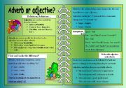 English Worksheet: Adverb or adjective?