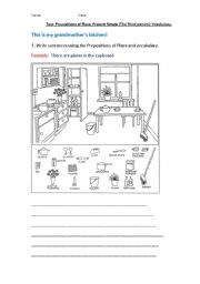 Test: Prepositions of Place; Present Simple (The Third person); Vocabulary.