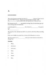 English worksheet: Information Gap Activities for the Simple Past