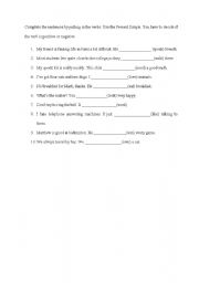 English worksheet: present simple mix exercise