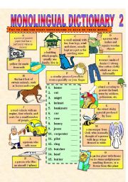 English Worksheet: MONOLINGUAL DICTIONARY 2 - (3-page wks)