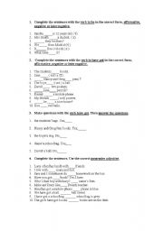 English Worksheet: 1st eso exercises