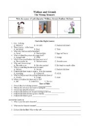 English Worksheet: Wallace and Gromit-The Wrong Trousers