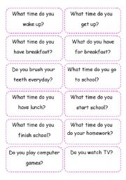 English Worksheet: Daily routines