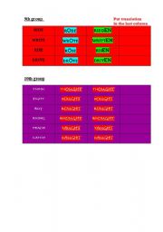 English worksheet: irregular verbs