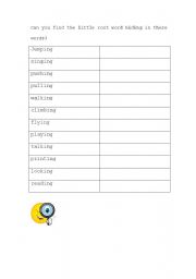 English Worksheet: Root words