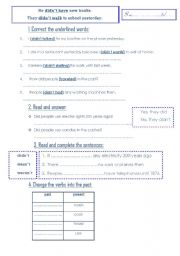 English Worksheet: simple past