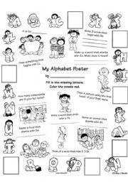 English Worksheet: Alphabet Classroom Poster