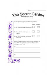 The Secret Garden Anticipation Guide