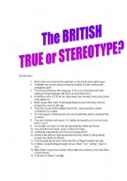 The British: True or sterotype?