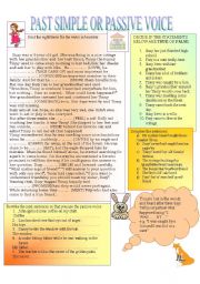 English Worksheet: Tinny-the bunny (Past Simple or Passive voice)