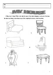 English worksheet: My House