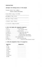 English worksheet: Comparatives 