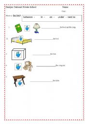 English worksheet: prepostion