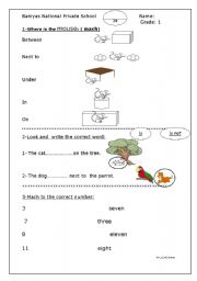 English worksheet: prepostion