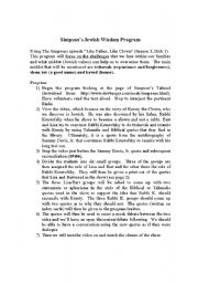 English Worksheet: Simpsont Jewish Wisdon Program