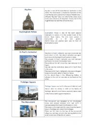 English Worksheet: What to visit in London part 2