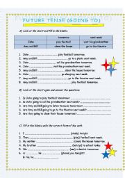 English Worksheet: Future Tense (going to)