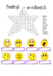 feelings wordsearch