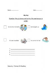 English worksheet: My day