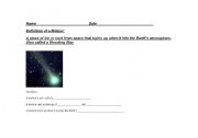 English worksheet: Meteor worksheet