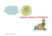 English worksheet: Summer Race to the Beach - cover page for the boardgame