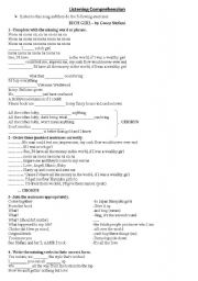 English Worksheet: Rich Girl - song