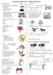 English Worksheet: A Revision Test  for 7th Graders 