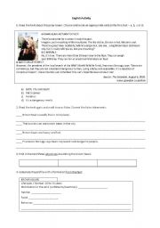 English worksheet: Animals Activity