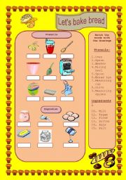 English Worksheet: lets bake bread