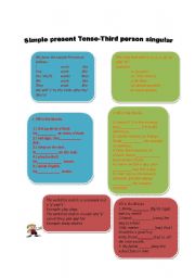 English worksheet: Simple present third person singular