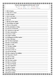 English Worksheet: Present simple negations: isnt ; doesnt (write)