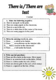 English Worksheet: there is /there are