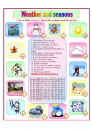 English Worksheet: Weather and seasons2