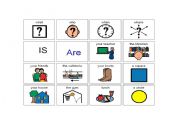 English worksheet: Creating questions using wordss and pictures