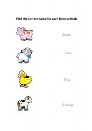 English worksheet: Farm animals