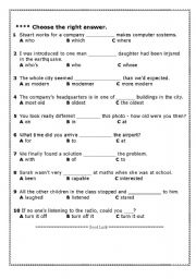 prepositions test