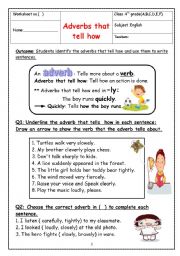 English Worksheet: adverbs