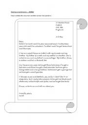 English Worksheet: A letter