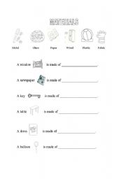 English worksheet: Materials