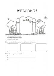 English Worksheet: THE ZOO