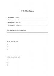 English worksheet: In the New Year