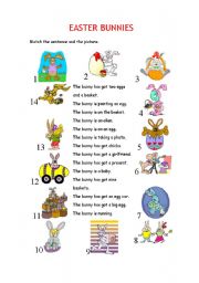 English Worksheet: EASTER BUNNIES