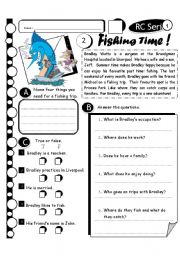 English Worksheet: RC Series Level 1_26 Fishing time (Fully Editable + Answer Key)