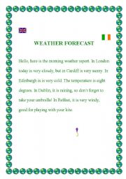 English Worksheet: Weather forecast