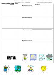 English worksheet: Season and weather activity